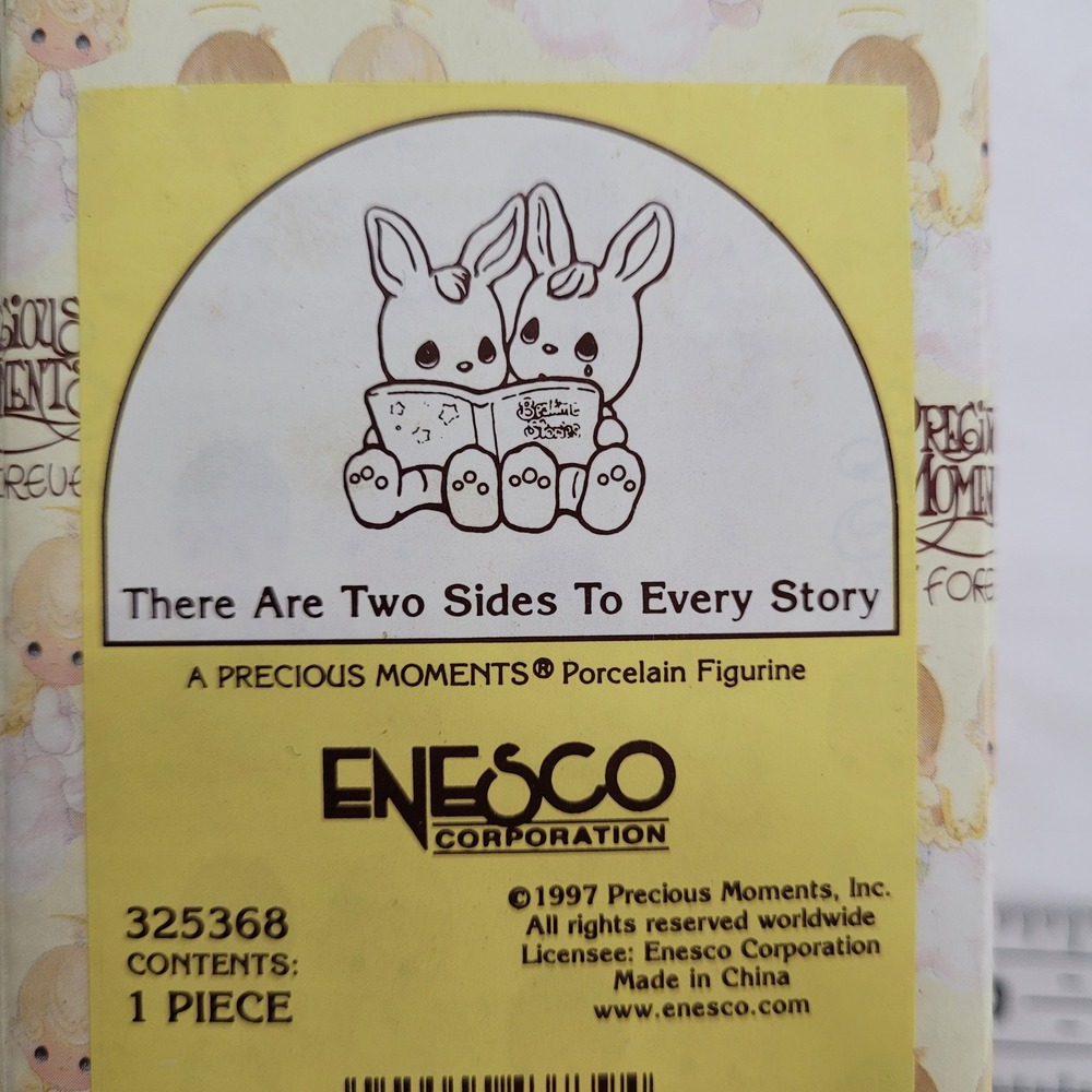 Precious Moments Two Sides To Every Story Bunny Figurine 325368 Enesco 1997